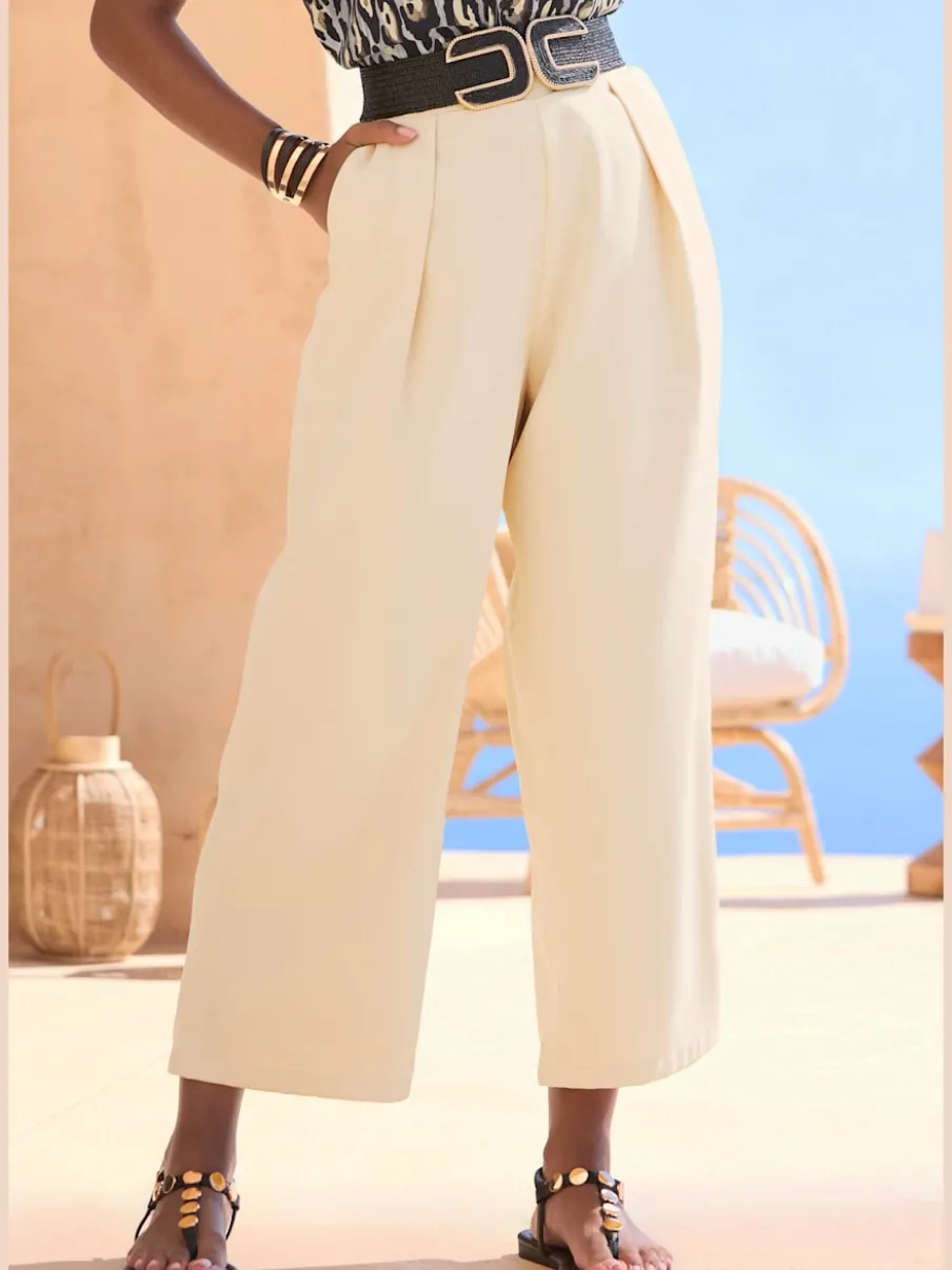 Pantalon 7/8 avec ceinture confortable et poches pratiques