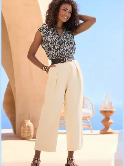 Pantalon 7/8 avec ceinture confortable et poches pratiques