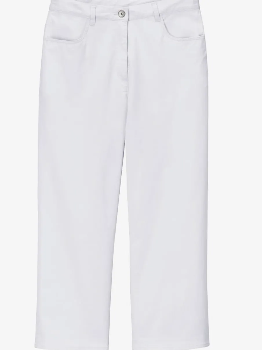 Pantalon 7/8 avec ceinture et fente arrondie deux boutons
