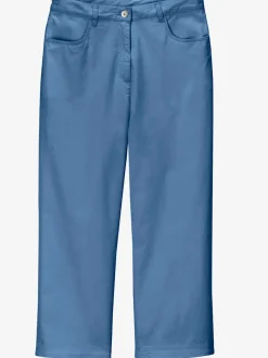 Pantalon 7/8 avec ceinture et fente arrondie deux boutons