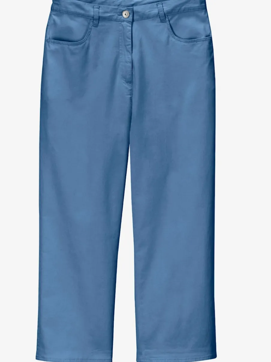 Pantalon 7/8 avec ceinture et fente arrondie deux boutons