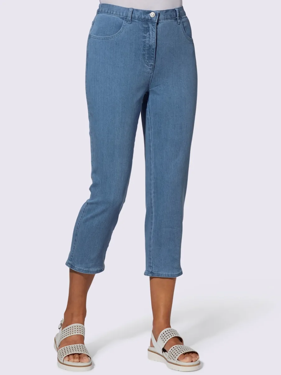 Pantalon 7/8 avec ceinture et fente arrondie deux boutons