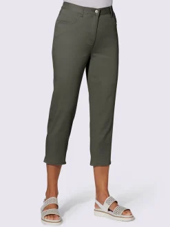 Pantalon 7/8 avec ceinture et fente arrondie deux boutons