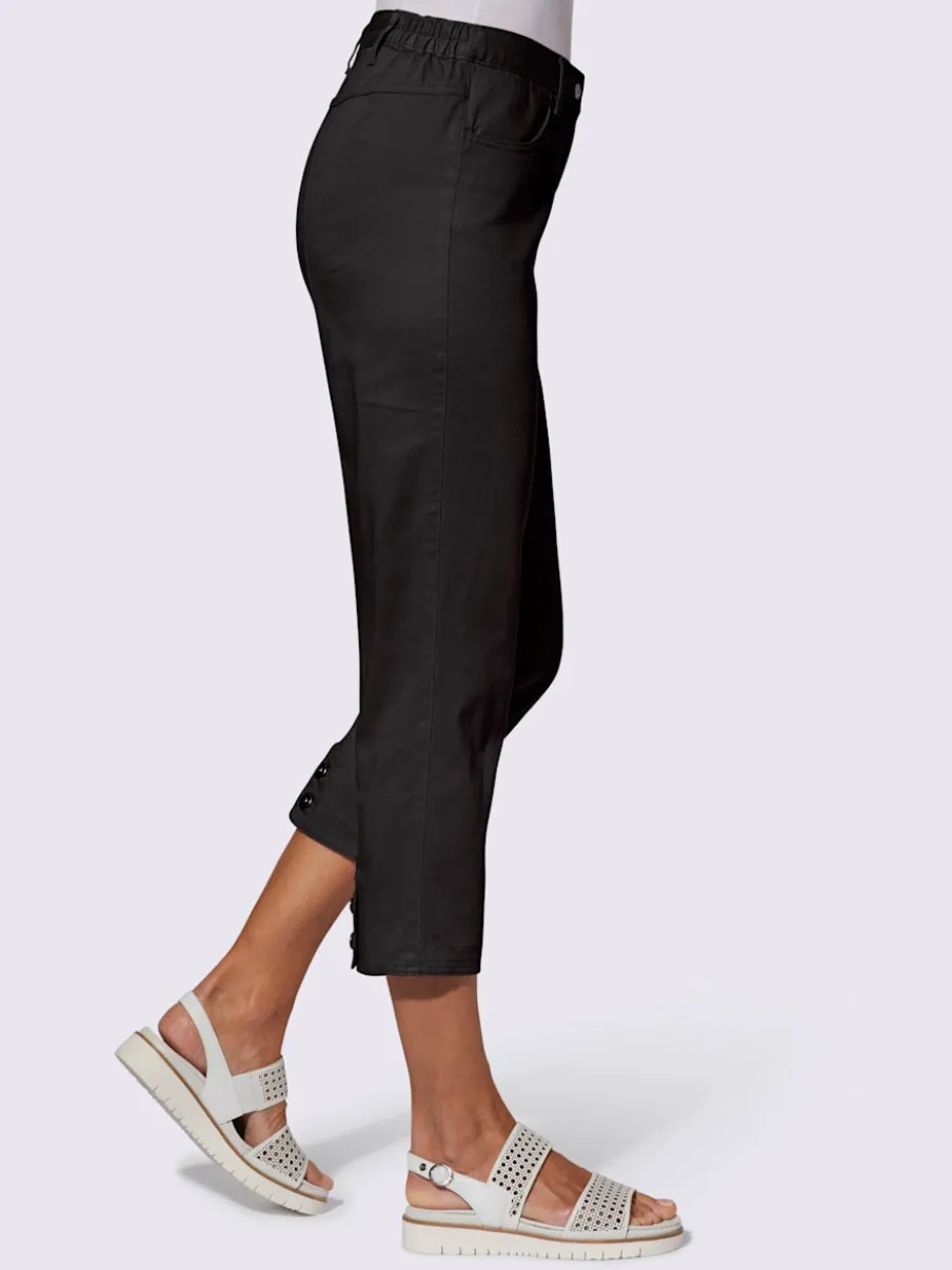 Pantalon 7/8 avec ceinture et fente arrondie deux boutons