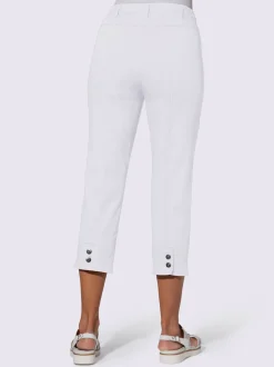 Pantalon 7/8 avec ceinture et fente arrondie deux boutons