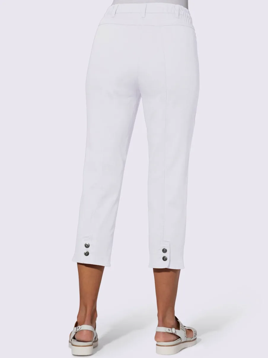 Pantalon 7/8 avec ceinture et fente arrondie deux boutons