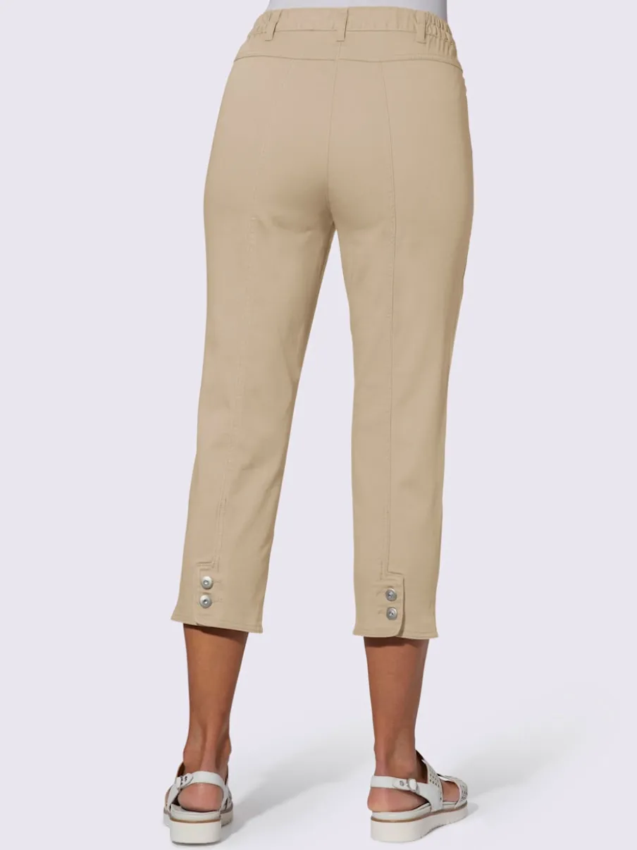 Pantalon 7/8 avec ceinture et fente arrondie deux boutons
