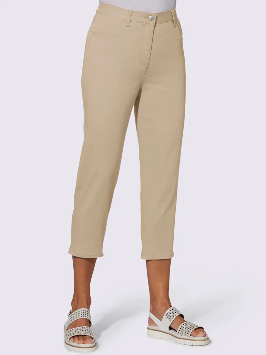 Pantalon 7/8 avec ceinture et fente arrondie deux boutons