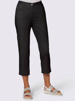 Pantalon 7/8 avec ceinture et fente arrondie deux boutons