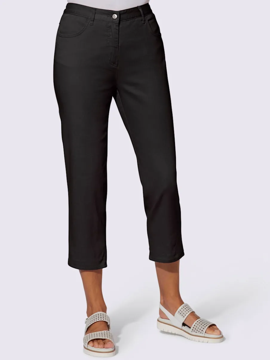 Pantalon 7/8 avec ceinture et fente arrondie deux boutons