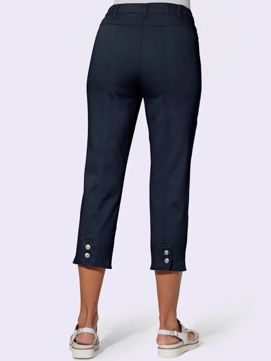 Pantalon 7/8 avec ceinture et fente arrondie deux boutons