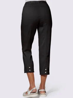 Pantalon 7/8 avec ceinture et fente arrondie deux boutons