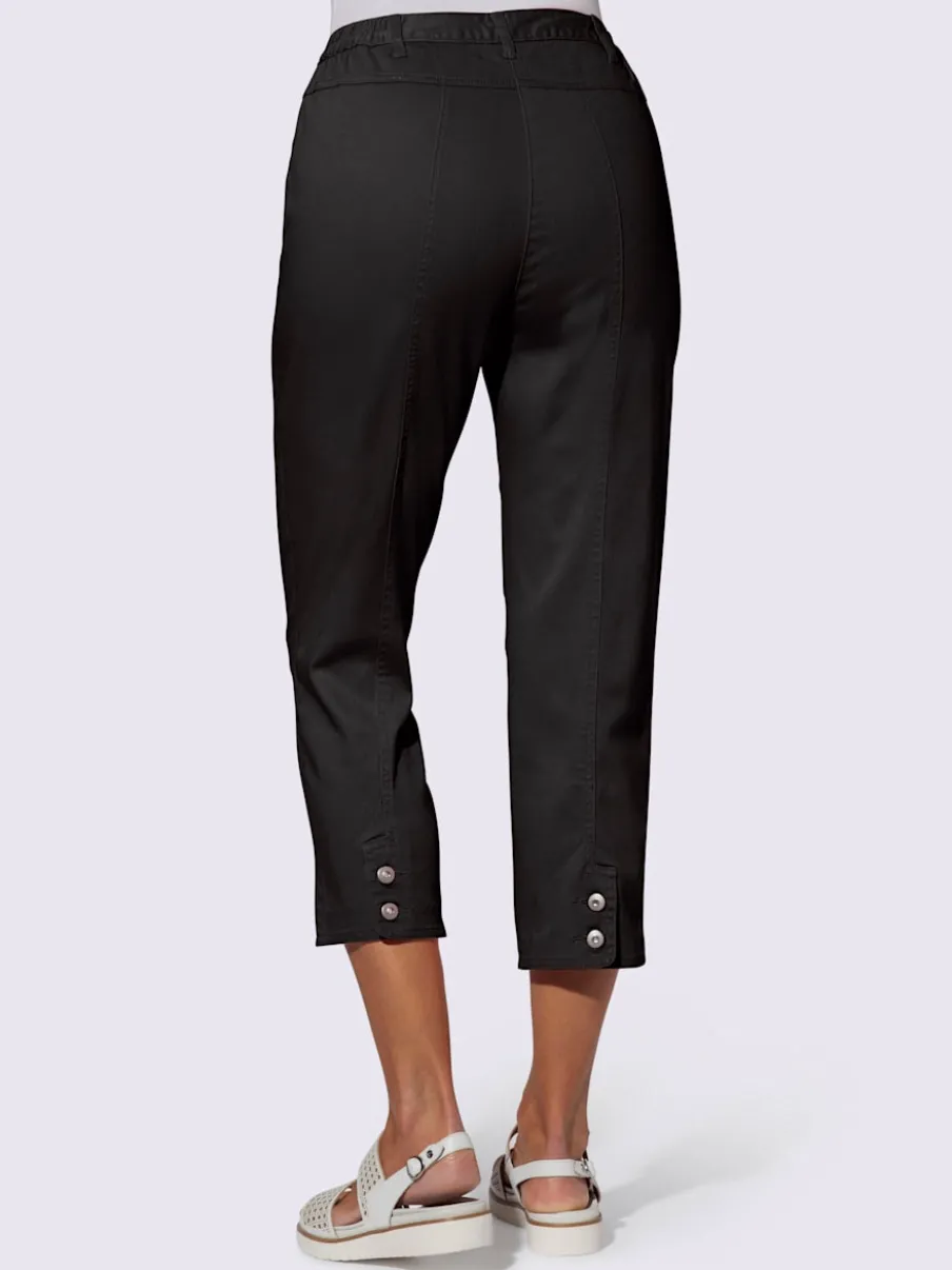 Pantalon 7/8 avec ceinture et fente arrondie deux boutons