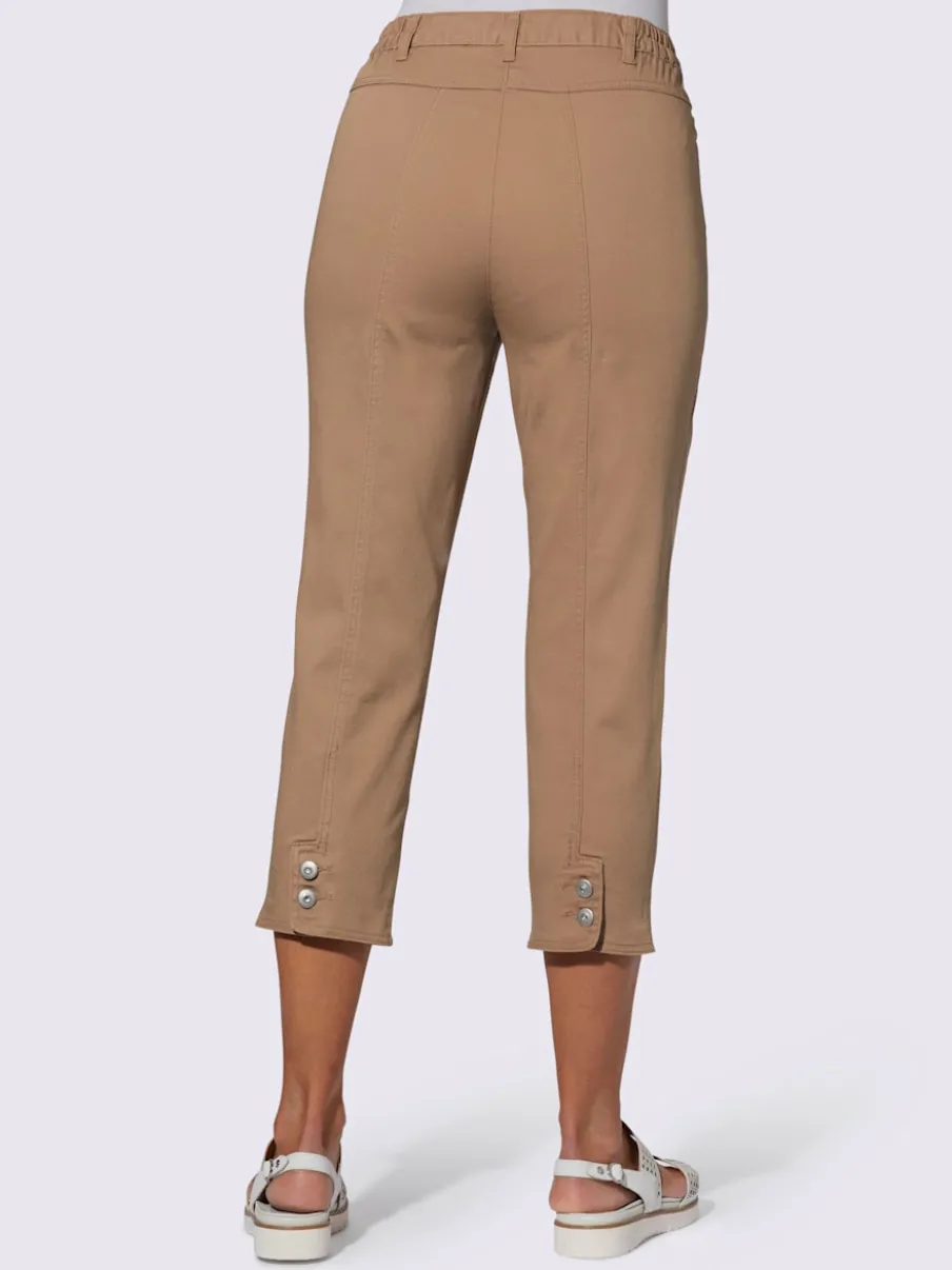 Pantalon 7/8 avec ceinture et fente arrondie deux boutons