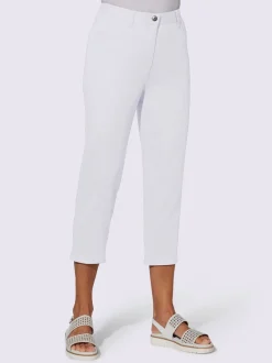 Pantalon 7/8 avec ceinture et fente arrondie deux boutons