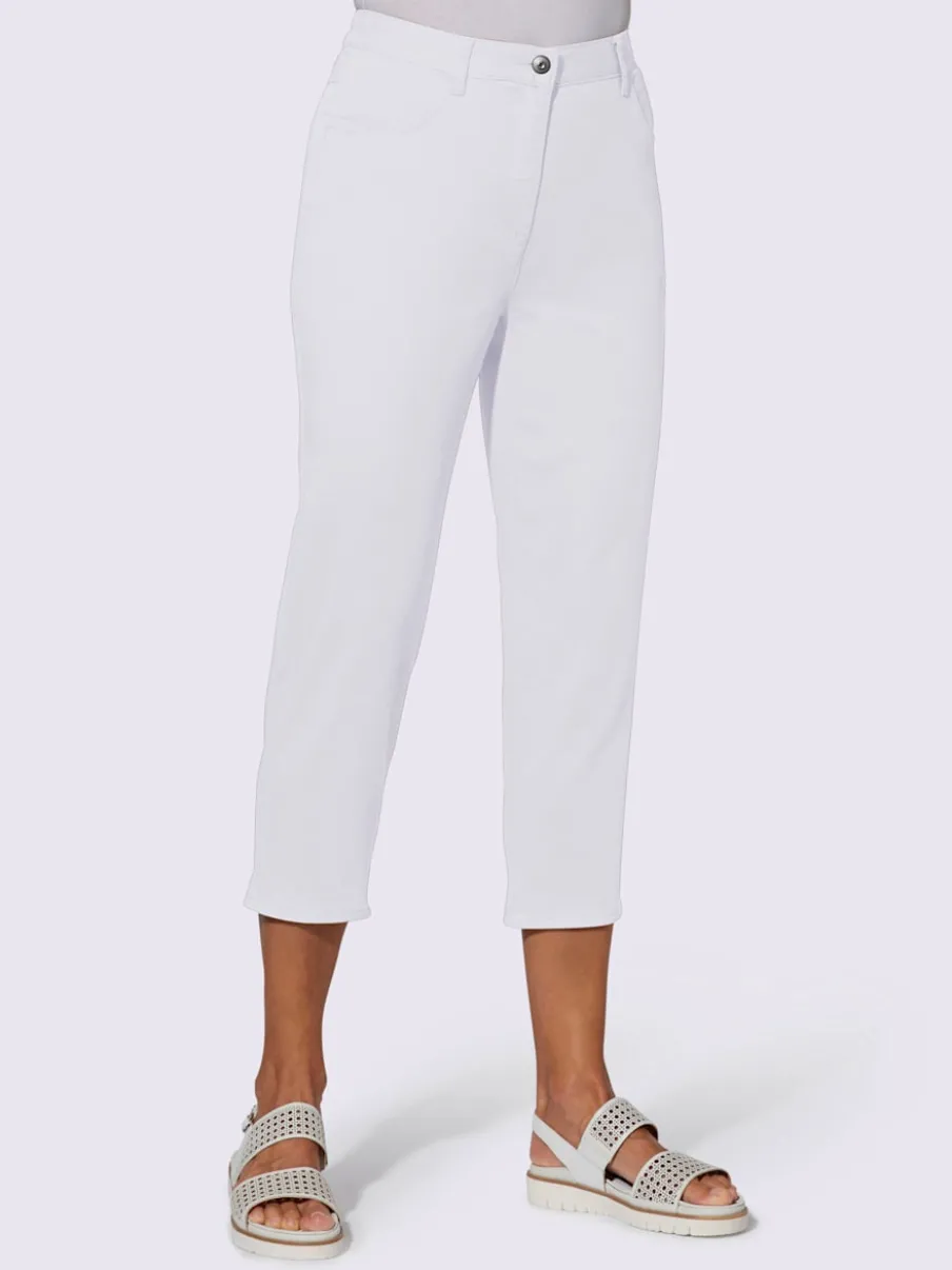 Pantalon 7/8 avec ceinture et fente arrondie deux boutons