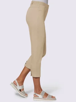 Pantalon 7/8 avec ceinture et fente arrondie deux boutons