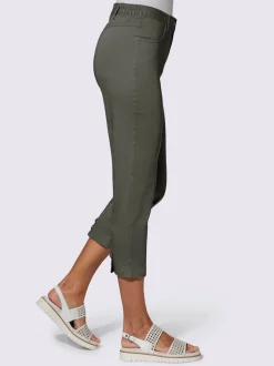 Pantalon 7/8 avec ceinture et fente arrondie deux boutons