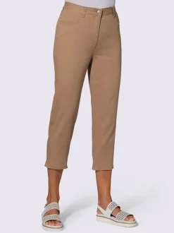 Pantalon 7/8 avec ceinture et fente arrondie deux boutons