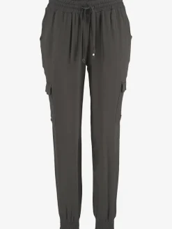 Pantalon avec ceinture smockée et poches cargo latérales