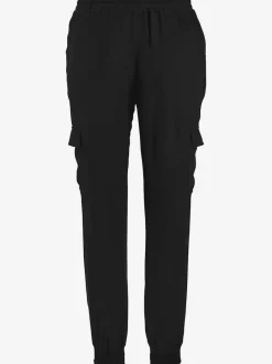 Pantalon avec ceinture smockée et poches cargo latérales