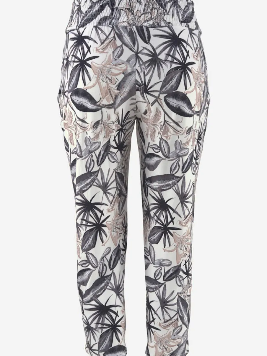 Pantalon 7/8 avec imprimé floral et poches latérales