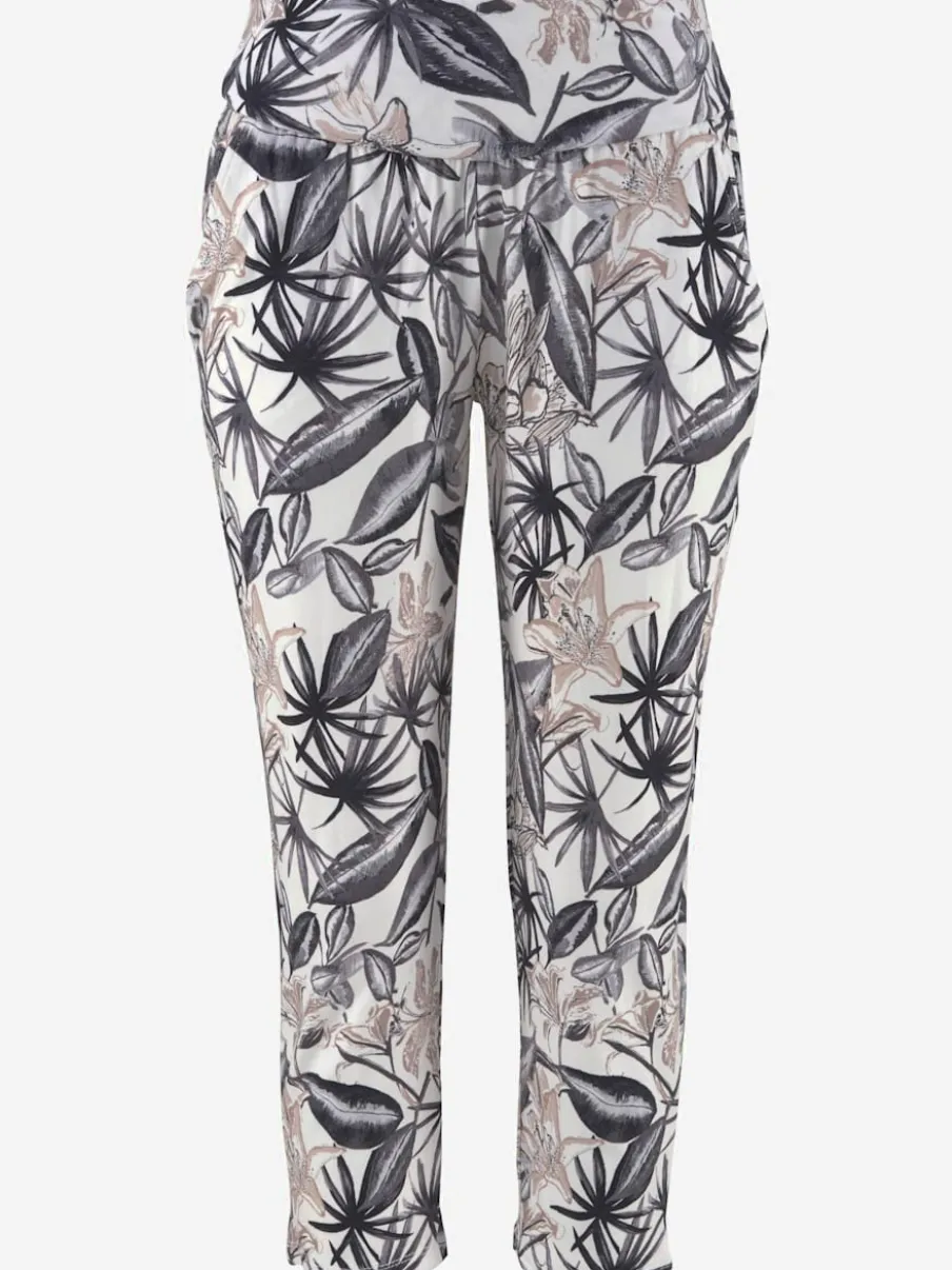Pantalon 7/8 avec imprimé floral et poches latérales