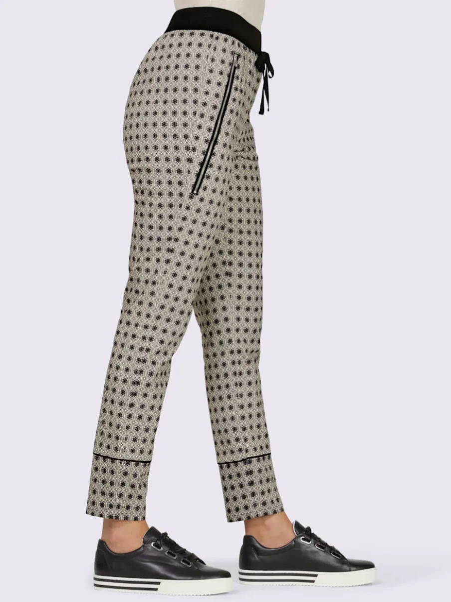 Pantalon avec imprimé graphique et ceinture élastique confortable