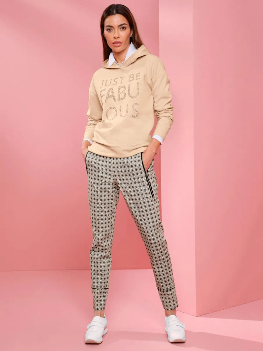 Pantalon avec imprimé graphique et ceinture élastique confortable