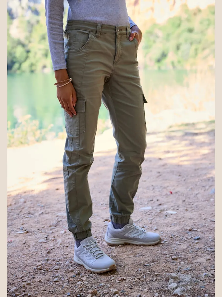 Pantalon cargo doux et extensible avec poches pratiques