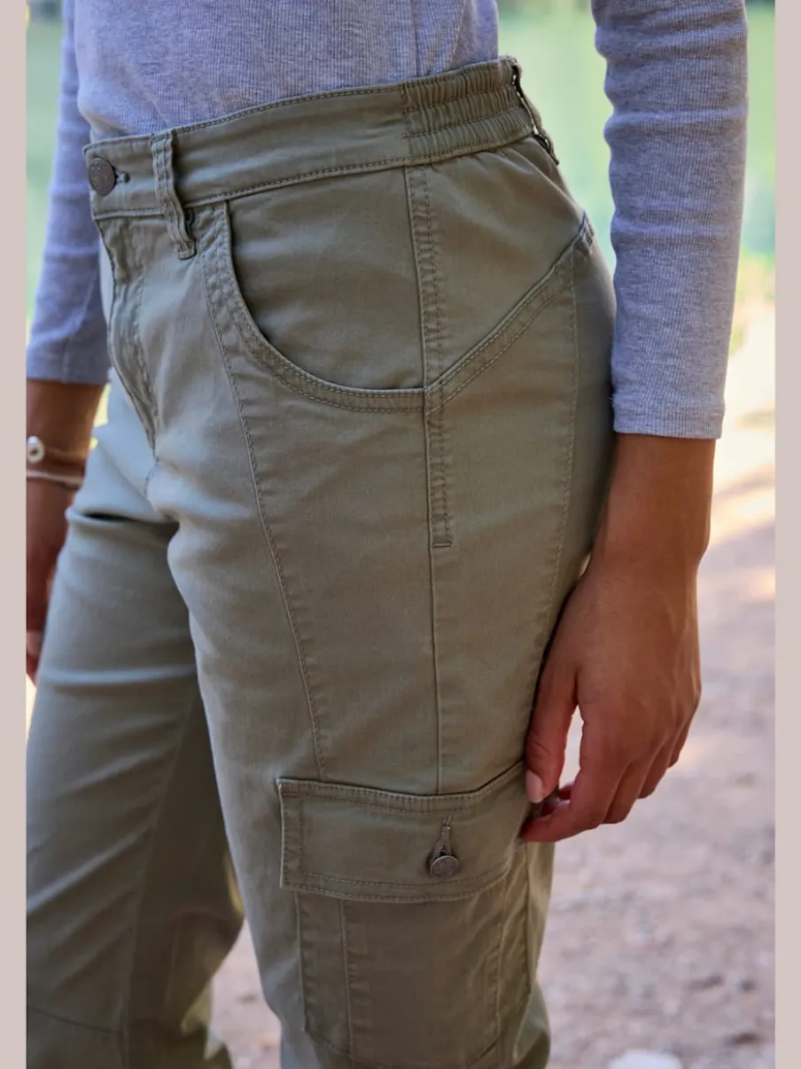 Pantalon cargo doux et extensible avec poches pratiques