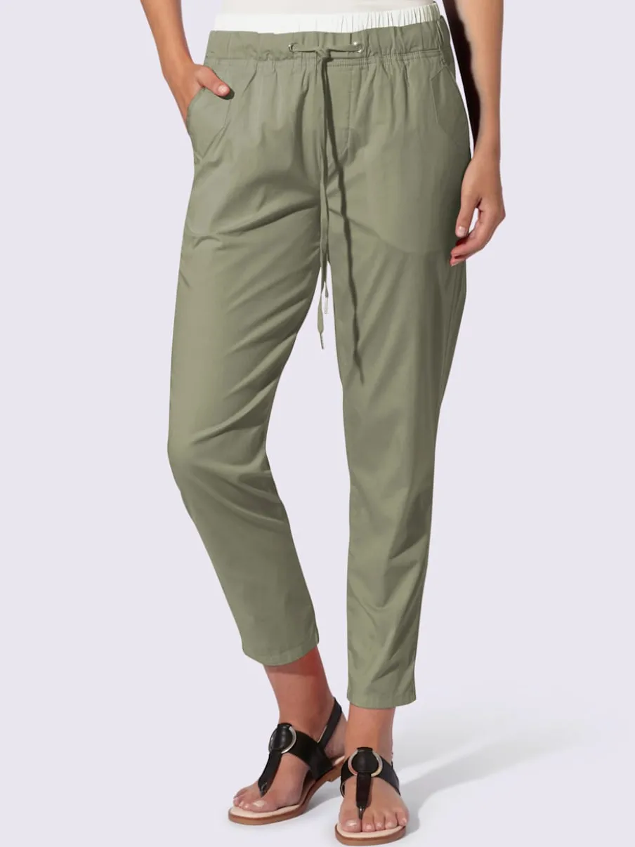 Pantalon 7/8 ceinture contrastante