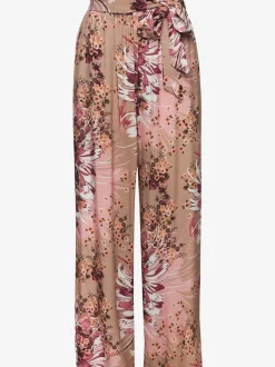 Pantalon à ceinture élastique avec poches latérales imprimé fleuri