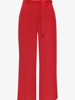 Pantalon à ceinture élastique avec jambes larges 7/8