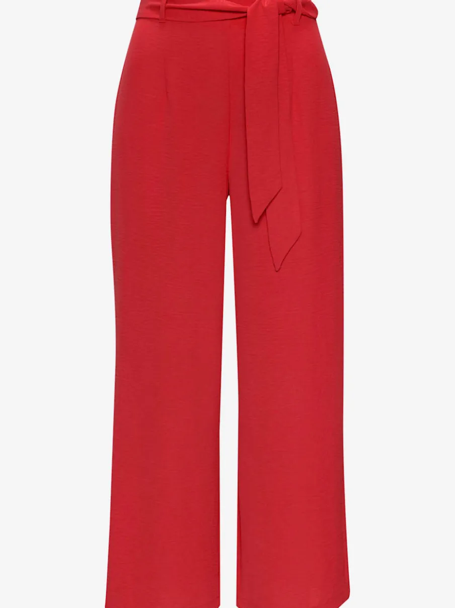 Pantalon à ceinture élastique avec jambes larges 7/8