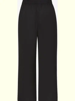 Pantalon à ceinture élastique avec jambes larges 7/8