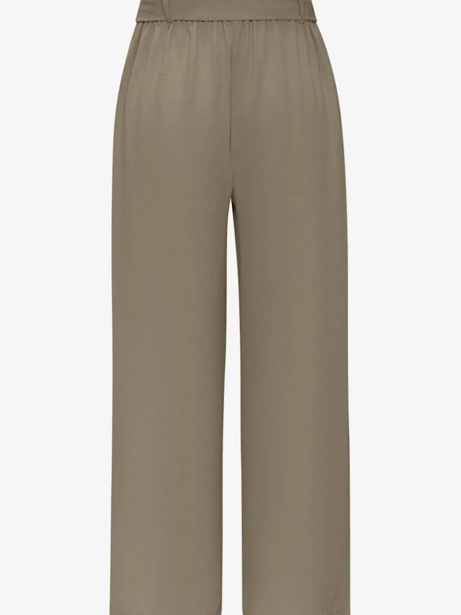 Pantalon à ceinture élastique avec jambes larges 7/8