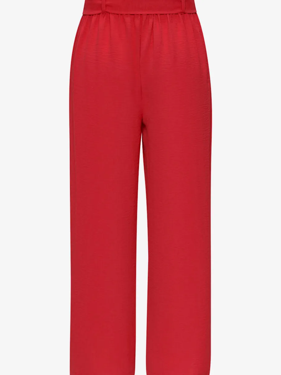 Pantalon à ceinture élastique avec jambes larges 7/8