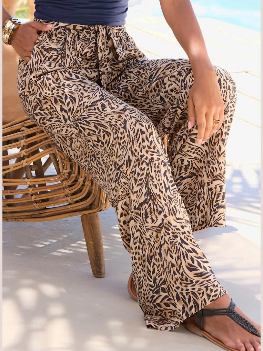 Pantalon à ceinture élastique douce avec poches latérales