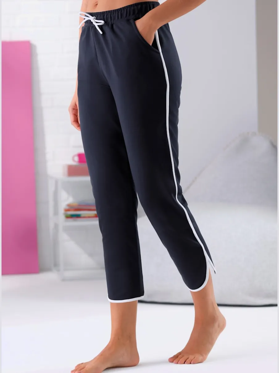 Pantalon à ceinture élastique en sweat avec poches latérales
