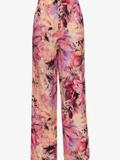 Pantalon à ceinture lisse avec imprimé floral unique