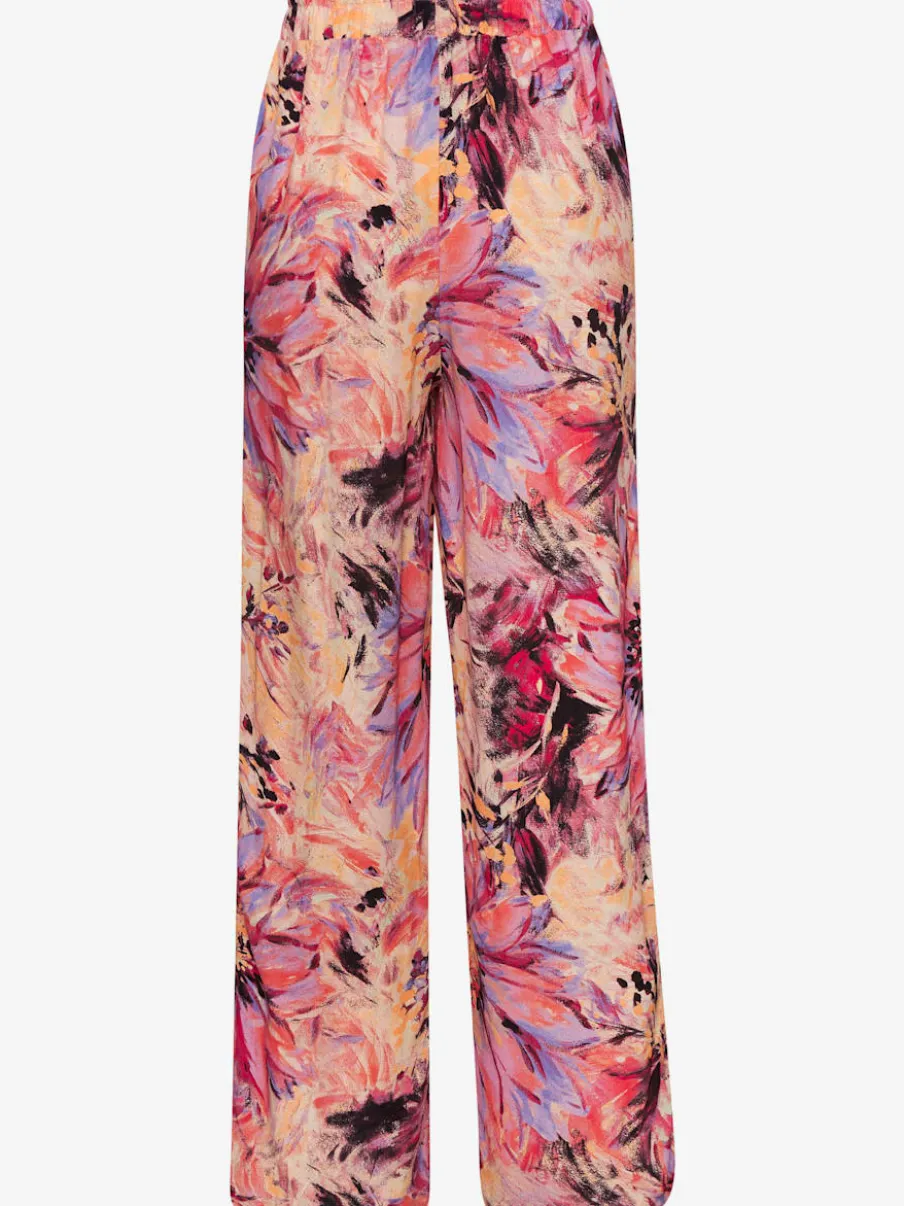 Pantalon à ceinture lisse avec imprimé floral unique