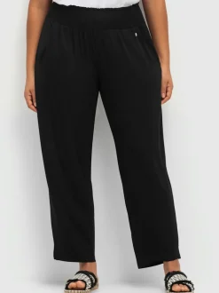 Pantalon ceinture smockée