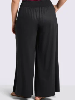 Pantalon ceinture smockée