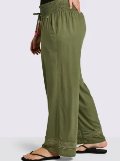 Pantalon ceinture smockée