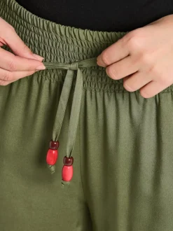 Pantalon ceinture smockée
