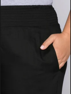 Pantalon ceinture smockée