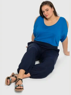 Pantalon ceinture smockée