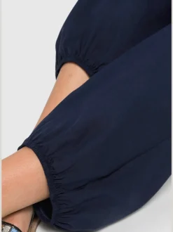 Pantalon ceinture smockée
