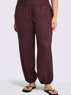Pantalon ceinture smockée